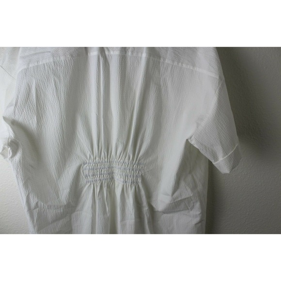 Lulu's White Button Up Down Dress Lined Size Medium Pockets - Picture 7 of 7